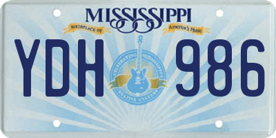 MS license plate YDH986