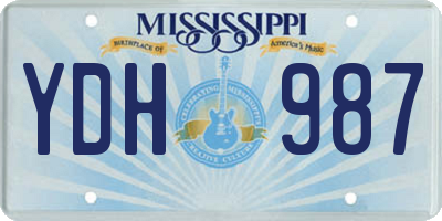 MS license plate YDH987