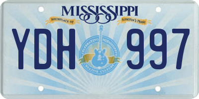 MS license plate YDH997