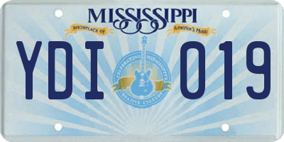 MS license plate YDI019