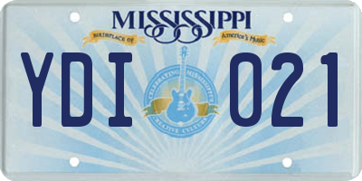 MS license plate YDI021