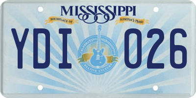 MS license plate YDI026