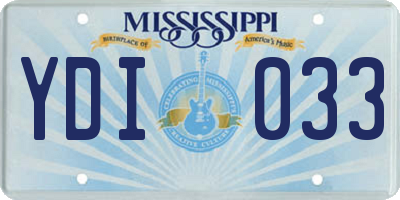 MS license plate YDI033