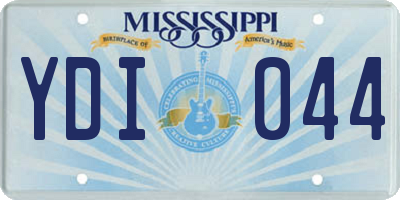 MS license plate YDI044