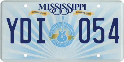 MS license plate YDI054