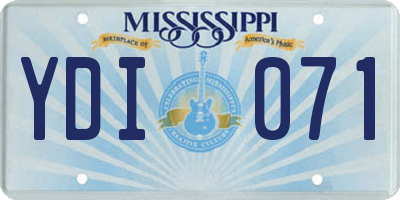 MS license plate YDI071