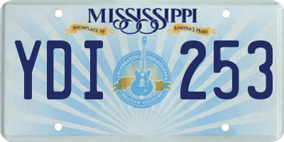 MS license plate YDI253