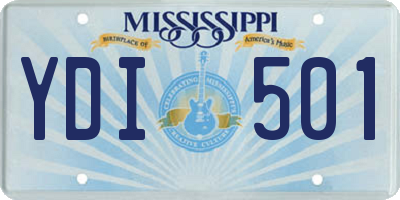 MS license plate YDI501