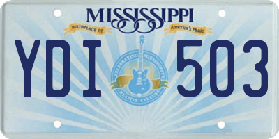 MS license plate YDI503