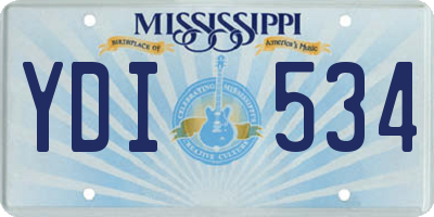 MS license plate YDI534
