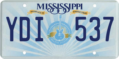 MS license plate YDI537