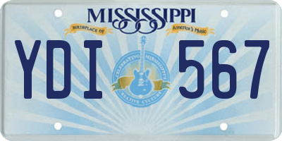 MS license plate YDI567