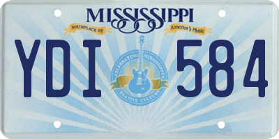 MS license plate YDI584