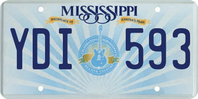MS license plate YDI593
