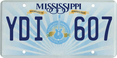 MS license plate YDI607