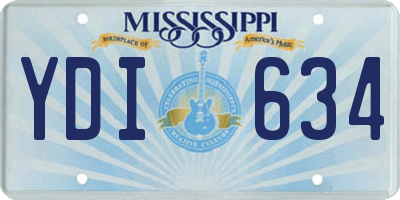 MS license plate YDI634