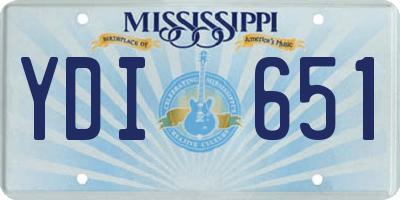 MS license plate YDI651