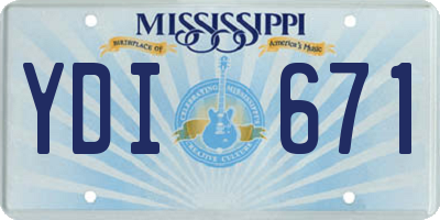 MS license plate YDI671