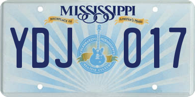 MS license plate YDJ017