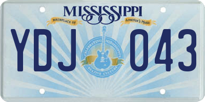MS license plate YDJ043