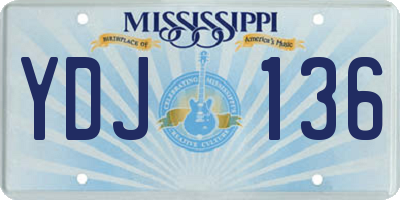 MS license plate YDJ136