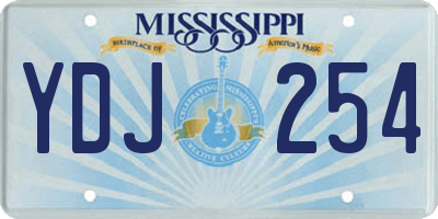 MS license plate YDJ254