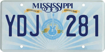 MS license plate YDJ281