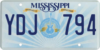 MS license plate YDJ794