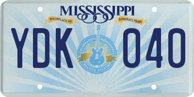 MS license plate YDK040