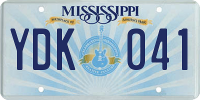 MS license plate YDK041