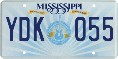 MS license plate YDK055