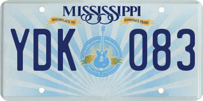 MS license plate YDK083