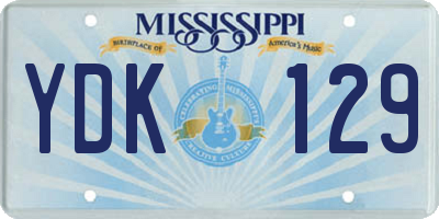 MS license plate YDK129