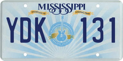 MS license plate YDK131