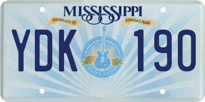 MS license plate YDK190