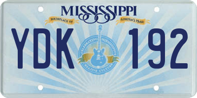 MS license plate YDK192