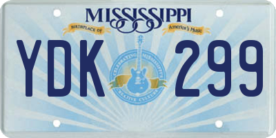 MS license plate YDK299