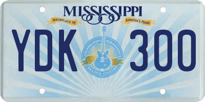 MS license plate YDK300