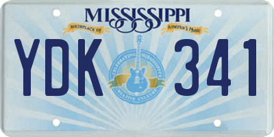 MS license plate YDK341