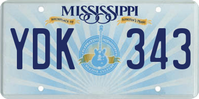 MS license plate YDK343