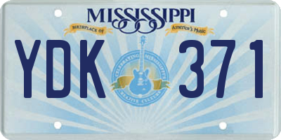 MS license plate YDK371