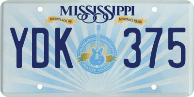 MS license plate YDK375