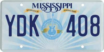 MS license plate YDK408