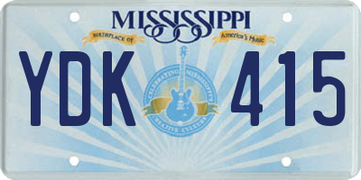 MS license plate YDK415