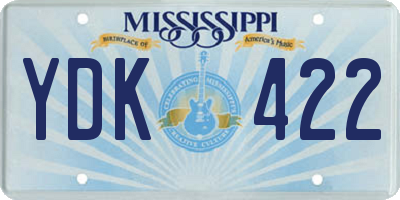 MS license plate YDK422