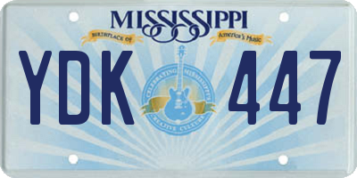 MS license plate YDK447
