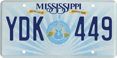 MS license plate YDK449