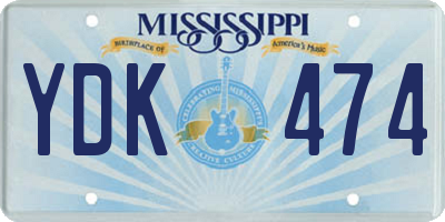 MS license plate YDK474