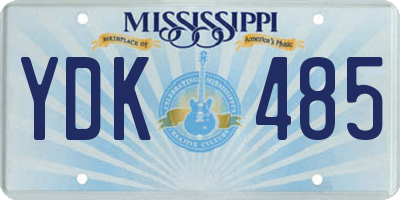 MS license plate YDK485