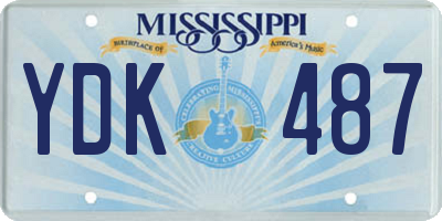 MS license plate YDK487